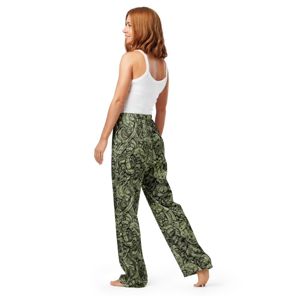 Olive Oddities on Women's Pajama Pants — Back