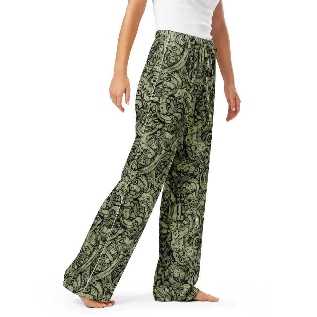 Olive Oddities on Women's Pajama Pants — Right Front