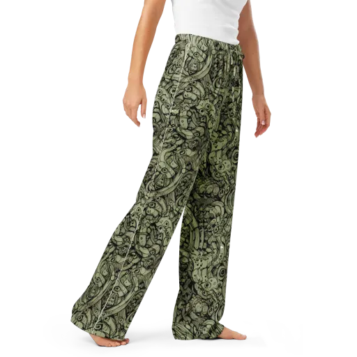 Olive Oddities on a Women's Pajama Pants