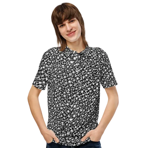 Ink Web on a Men's Slim Fit Polo Shirt