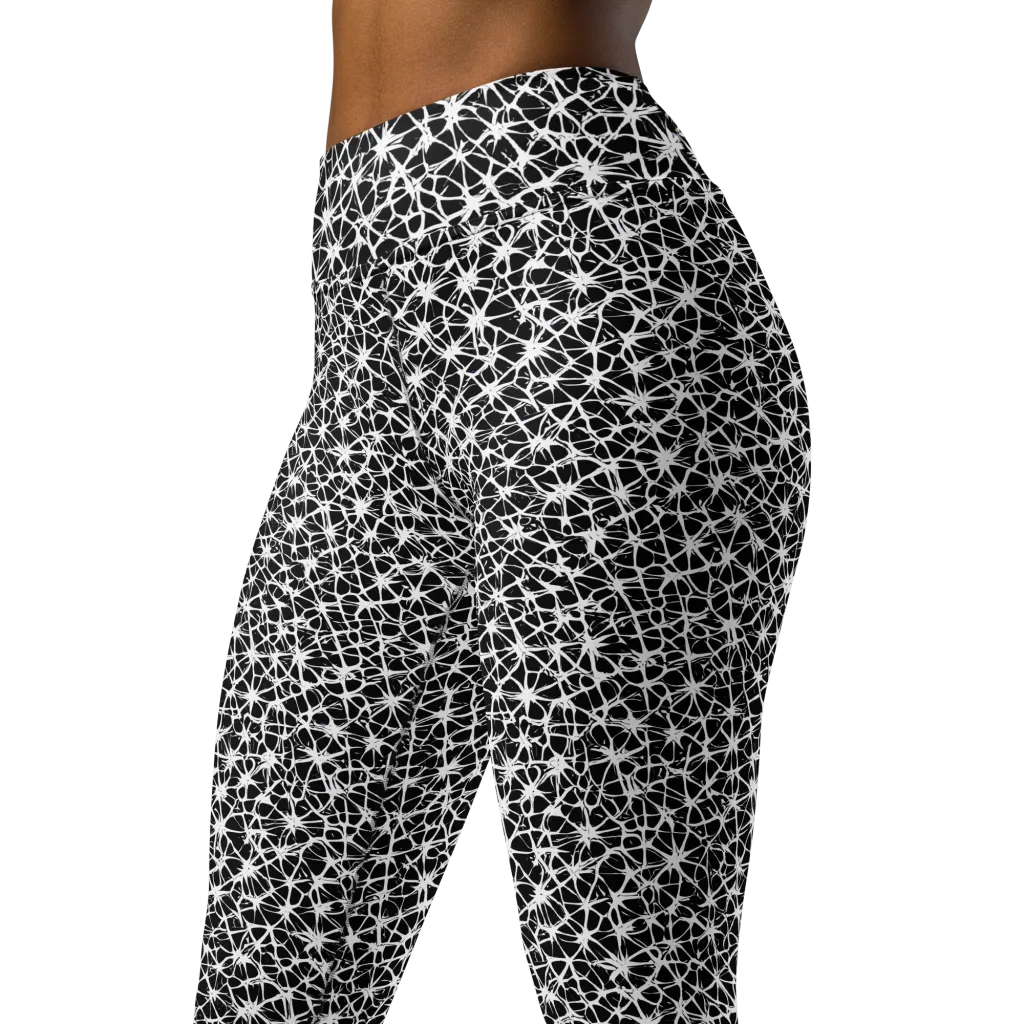 Ink Web on Yoga Leggings — Left Front