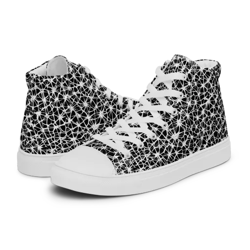 Ink Web on a Women's High Top Canvas Shoes