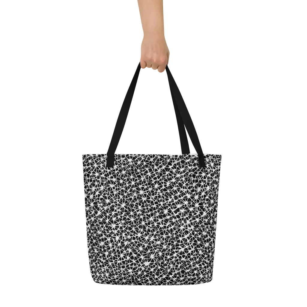 Ink Web on Large Tote Bag W/ Pocket — Front