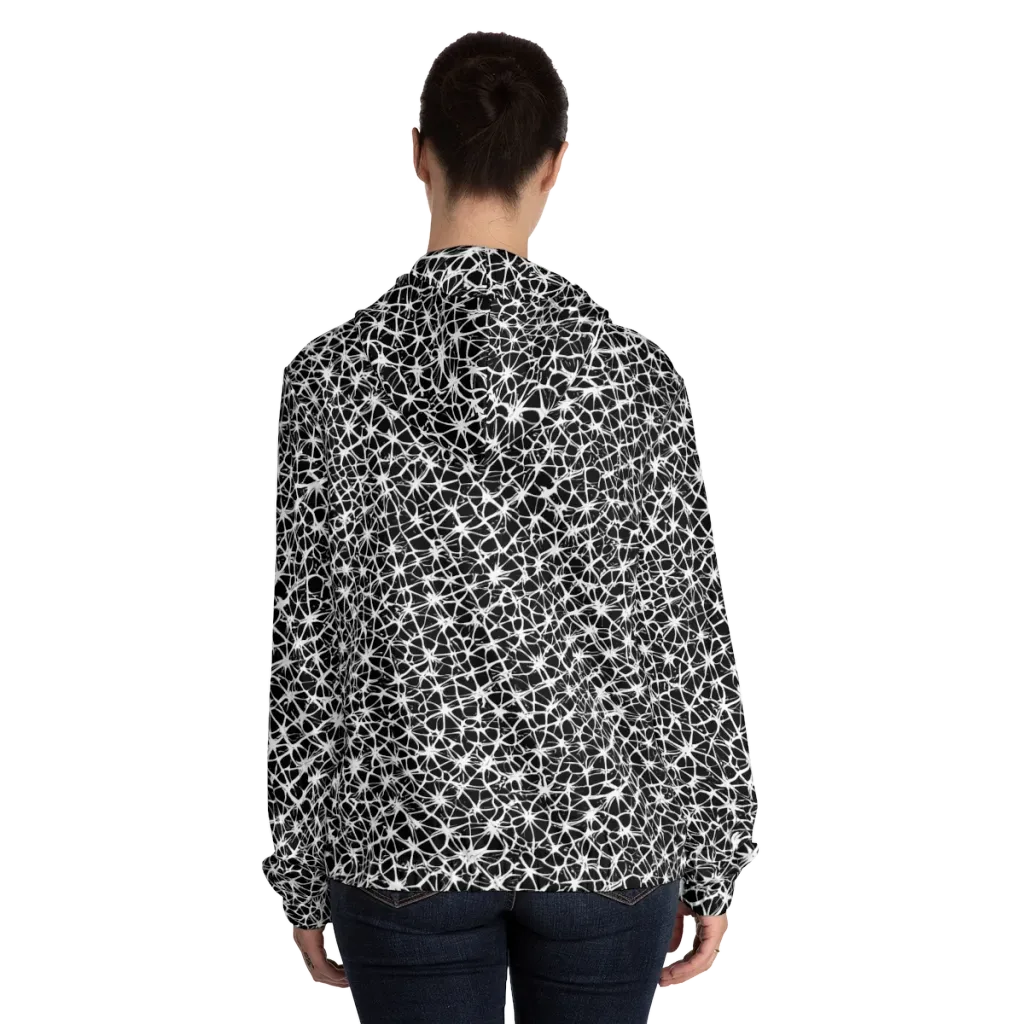 Ink Web on Women's Full-Zip Hoodie — Back On Person