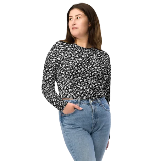 Ink Web on a Long Sleeve Crop Top
