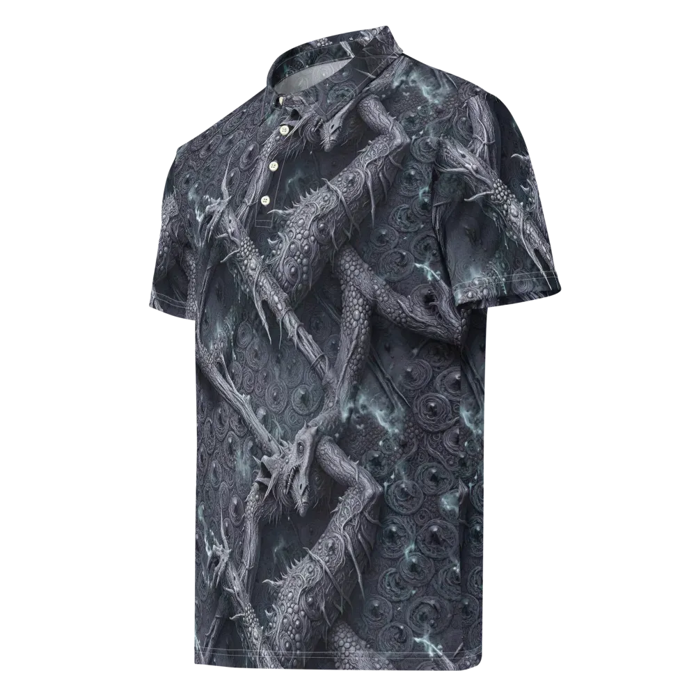 Wyrmwork on Men's Slim Fit Polo Shirt — Left Front