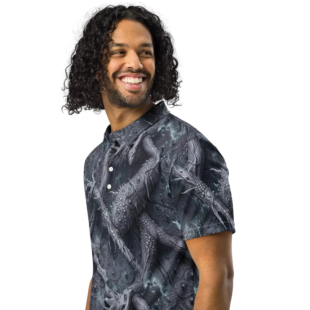 Wyrmwork on Men's Slim Fit Polo Shirt — Left Front