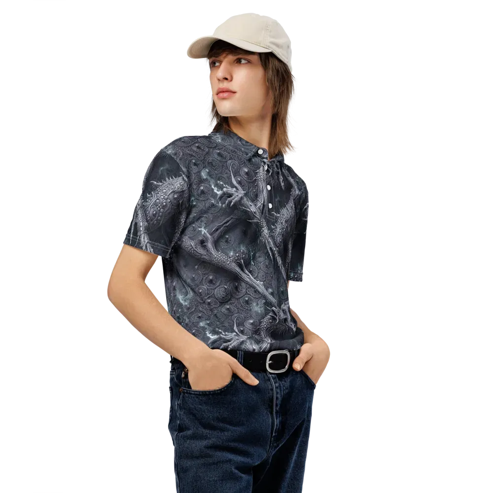 Wyrmwork on Men's Slim Fit Polo Shirt — Right Front