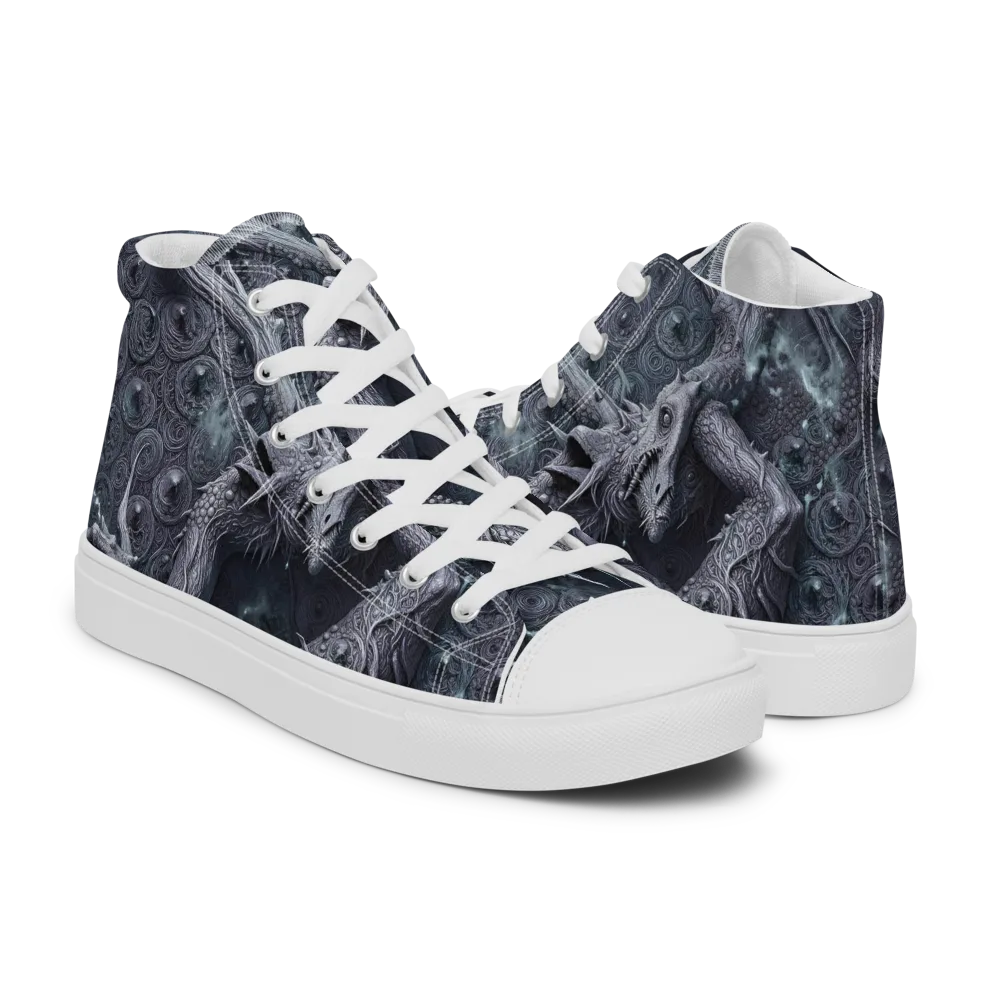 Wyrmwork on Men's High Top Canvas Shoes — Right