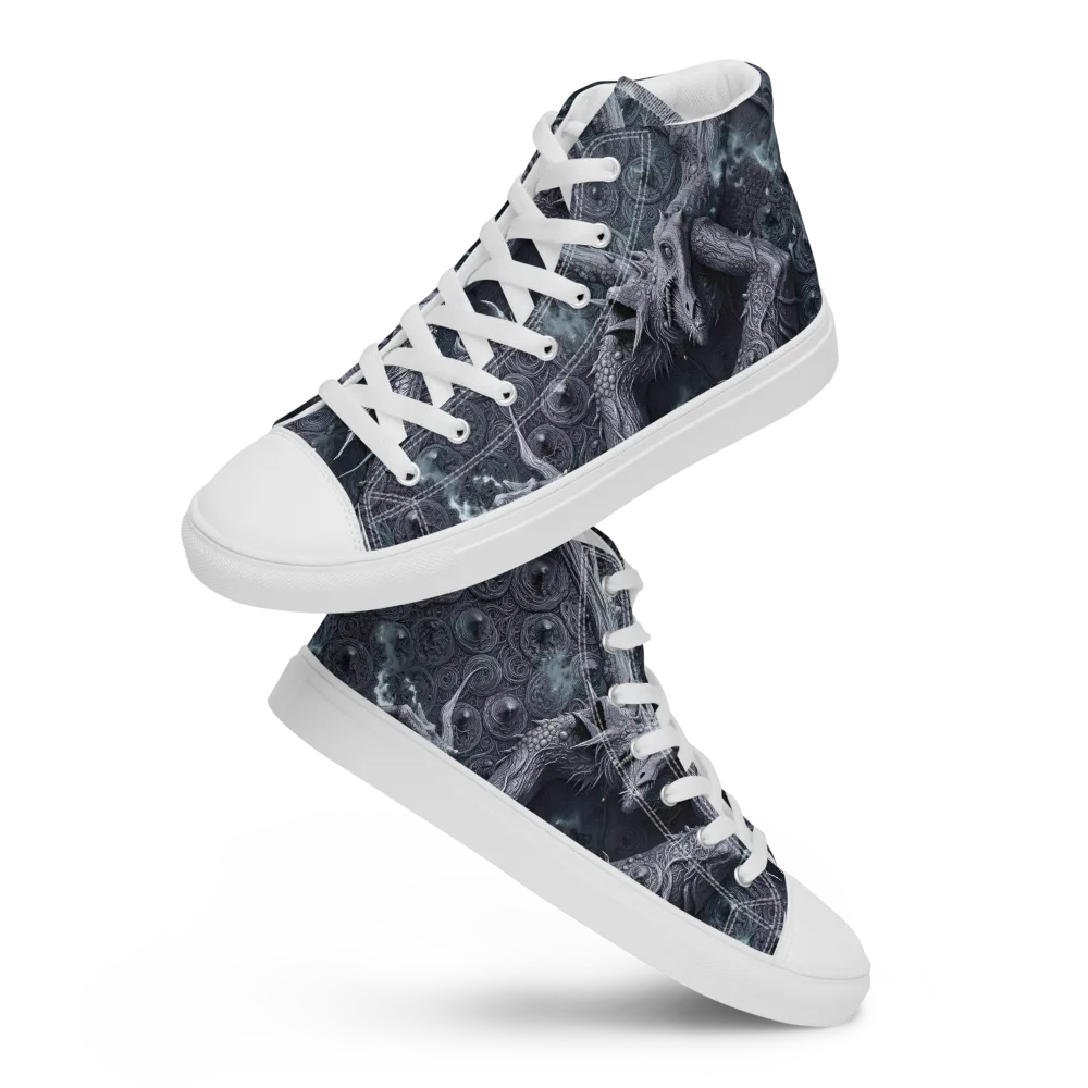 Wyrmwork on Men's High Top Canvas Shoes — Front