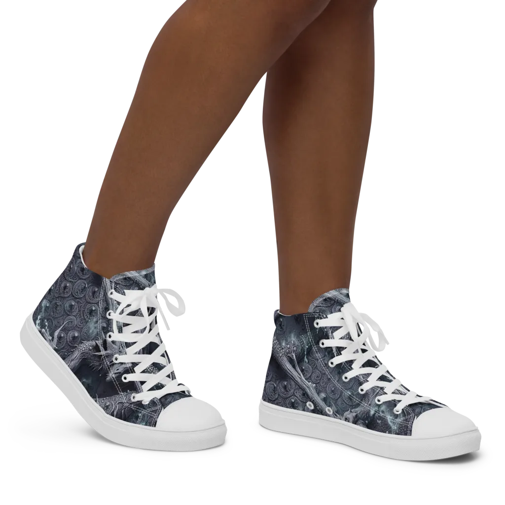 Wyrmwork on Women's High Top Canvas Shoes — Right
