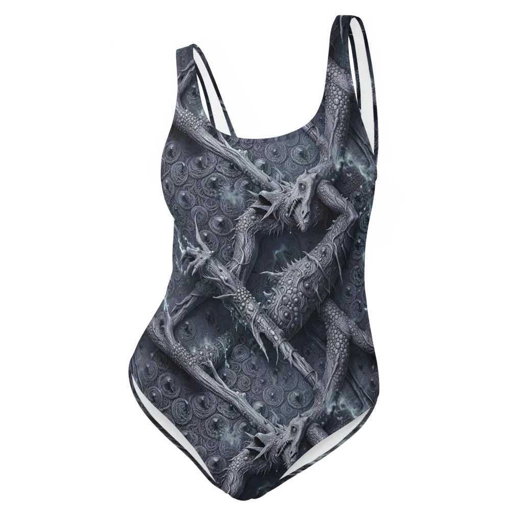 Wyrmwork on One-Piece Swimsuit — Front
