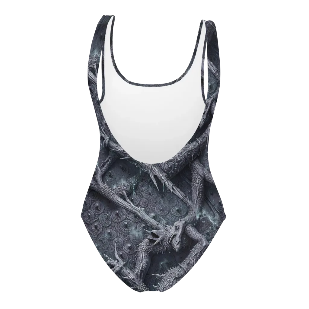 Wyrmwork on One-Piece Swimsuit — Back