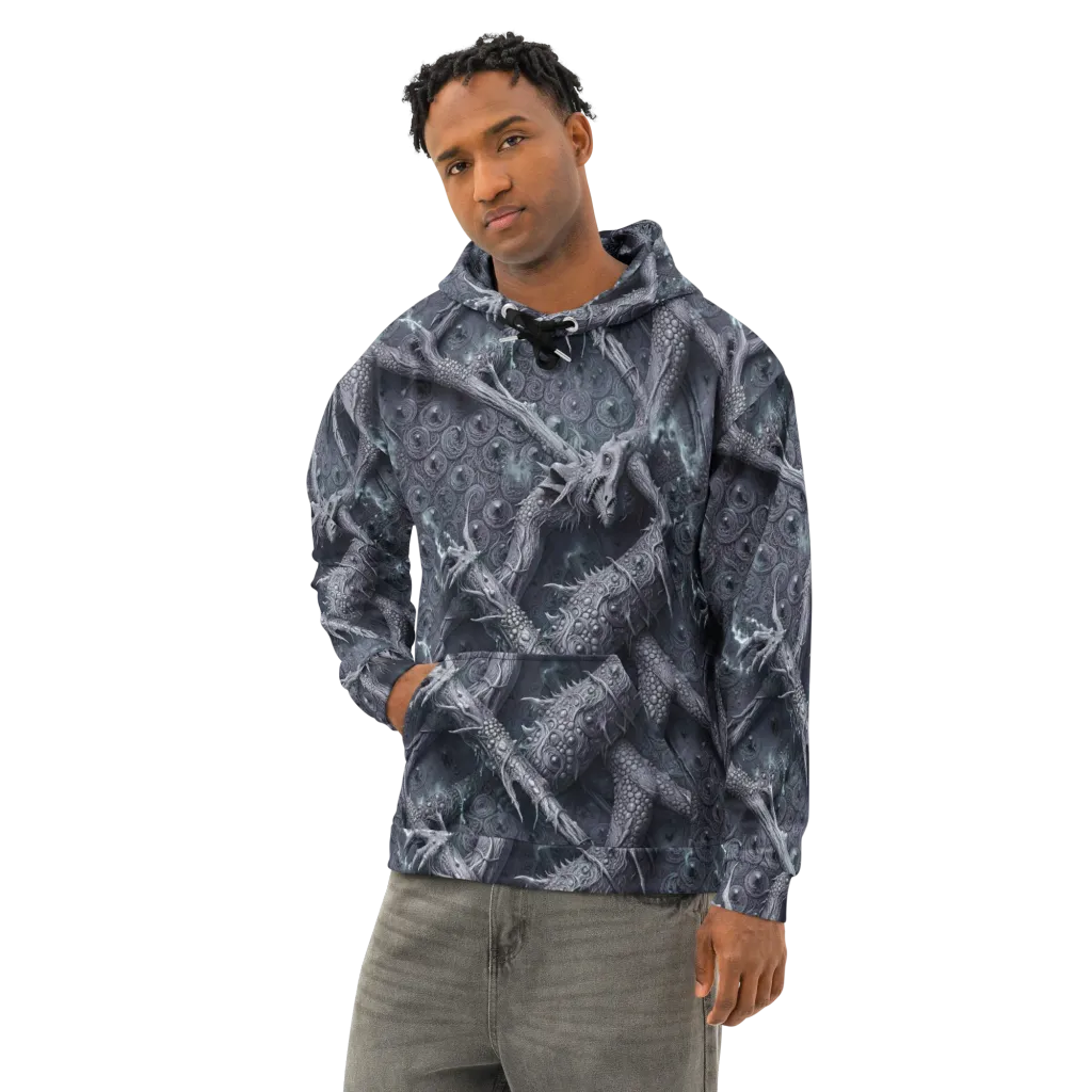 Wyrmwork on Cotton Hoodie — Left Front