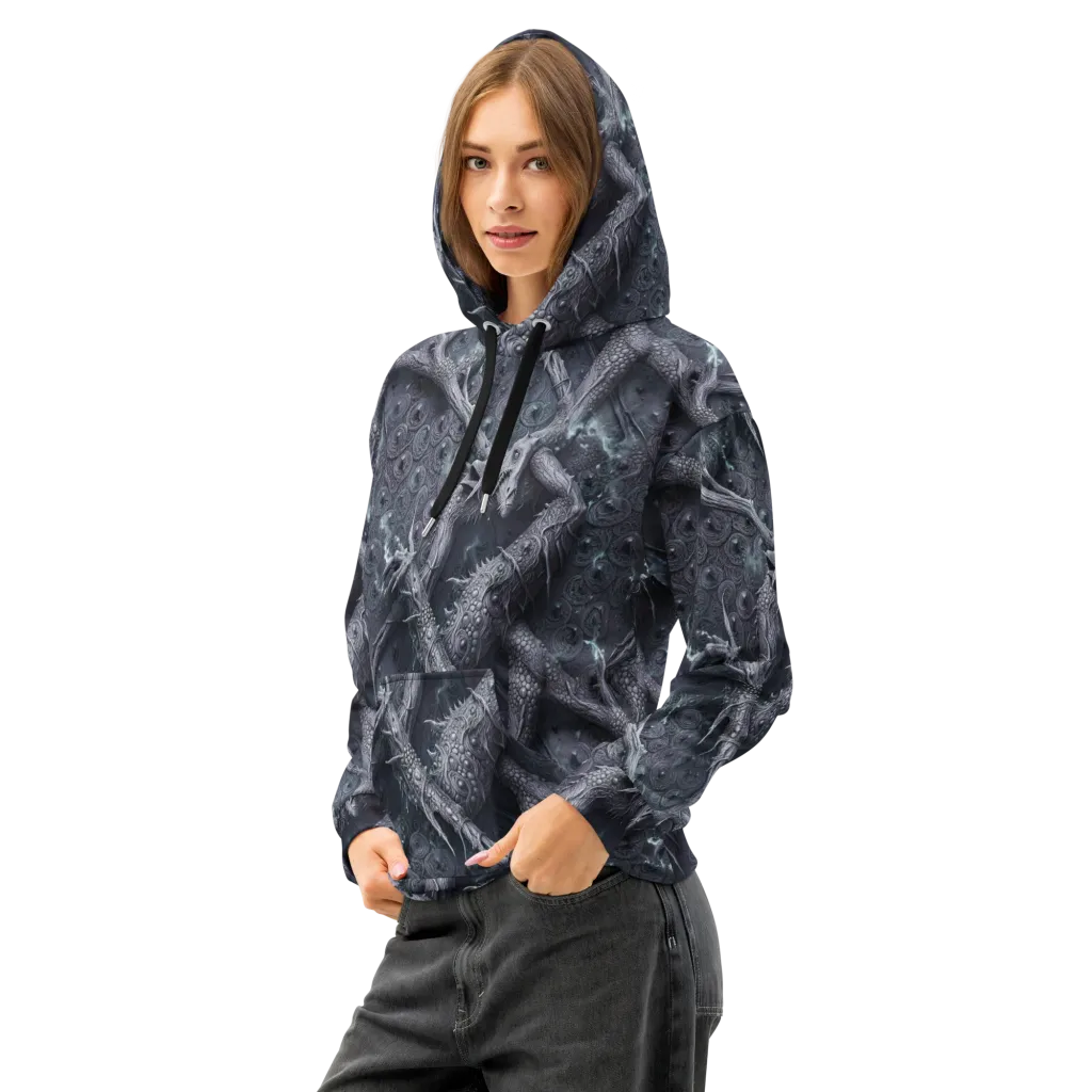 Wyrmwork on Cotton Hoodie — Left Front