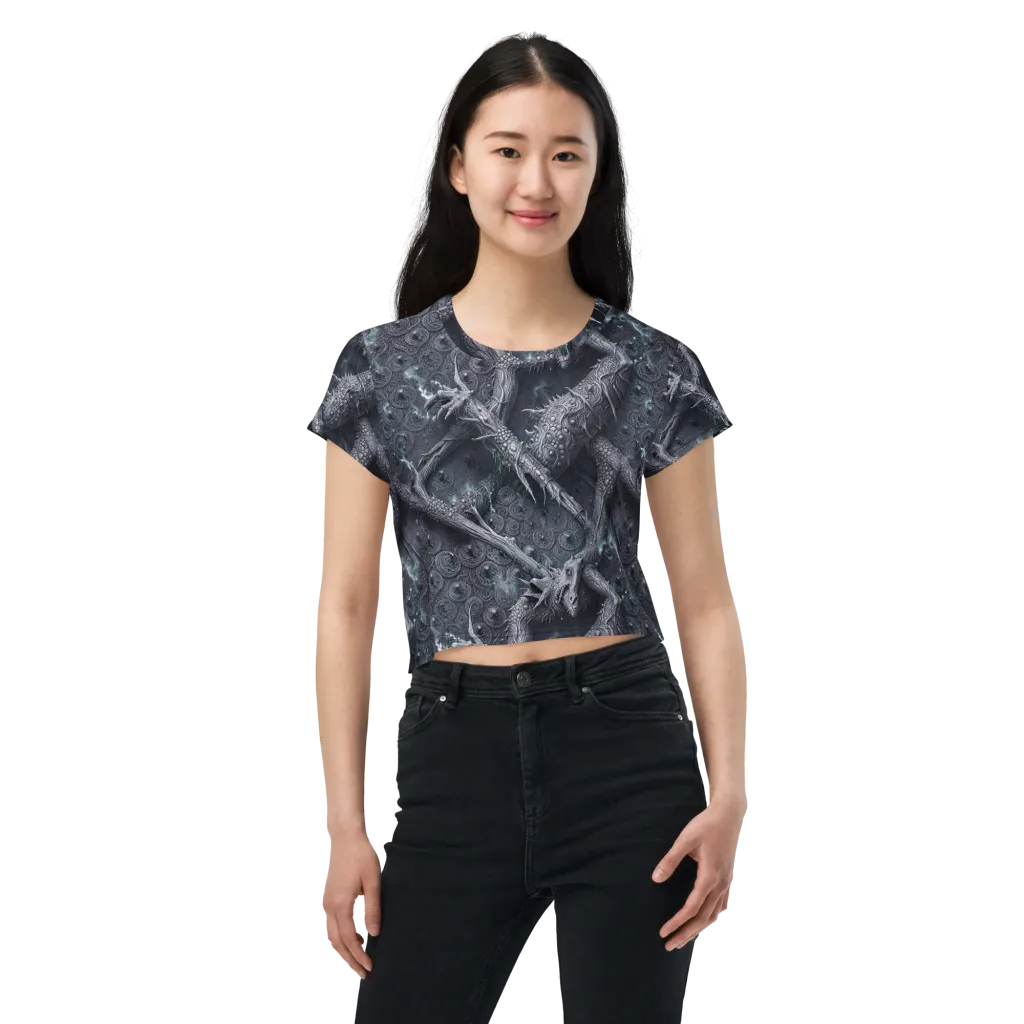 Wyrmwork on Crop Tee — Front