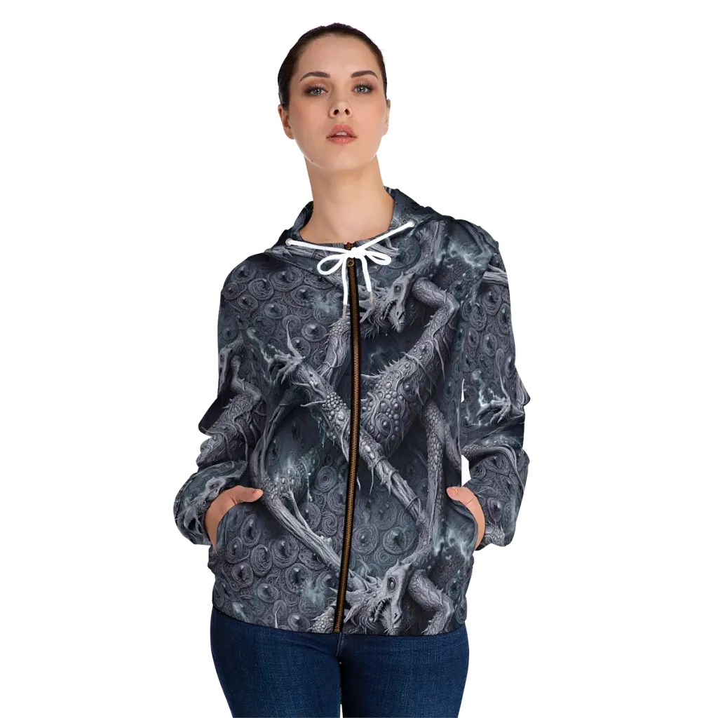 Wyrmwork on Women's Full-Zip Hoodie — Front On Person