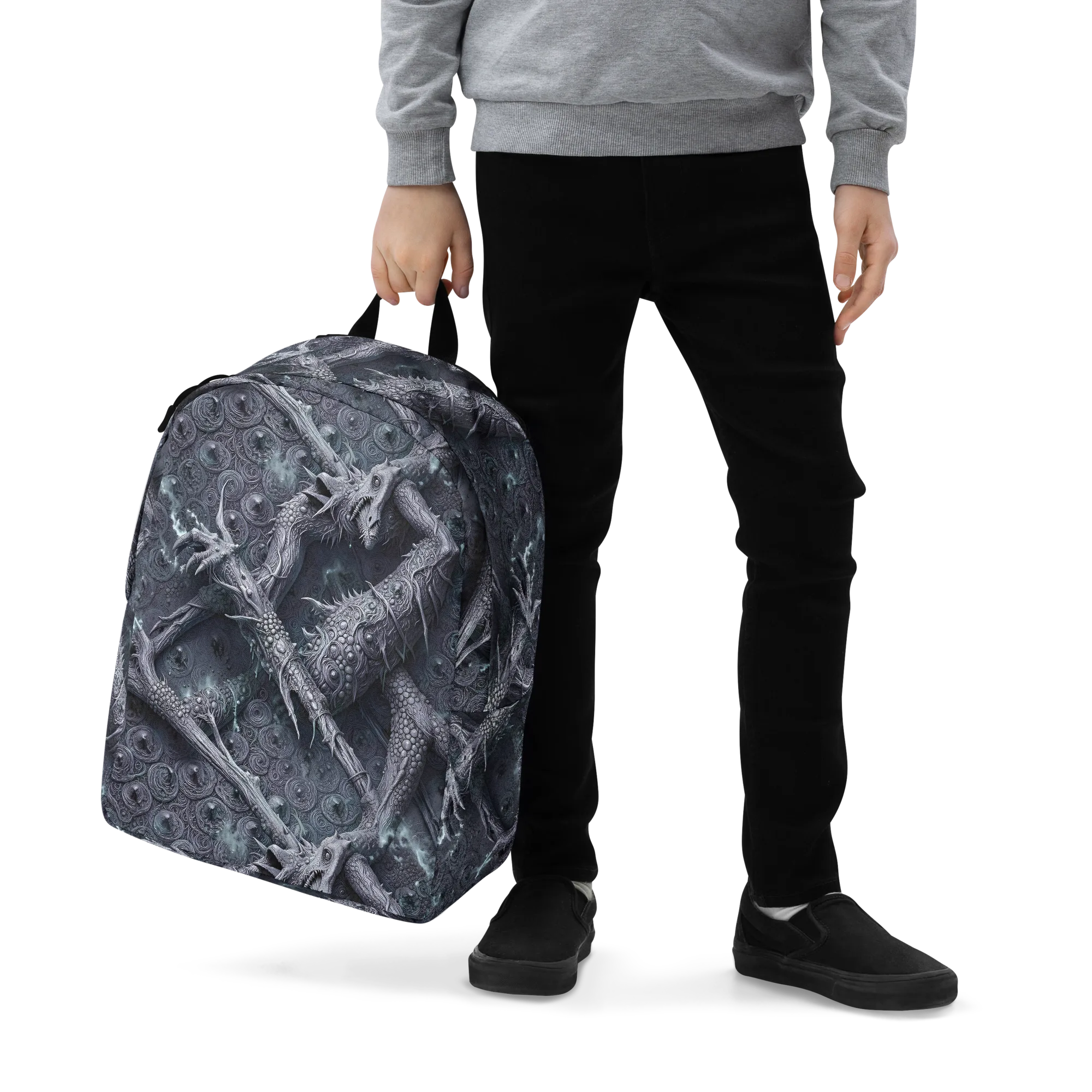 Wyrmwork on Minimalist Backpack — Zoomed-in