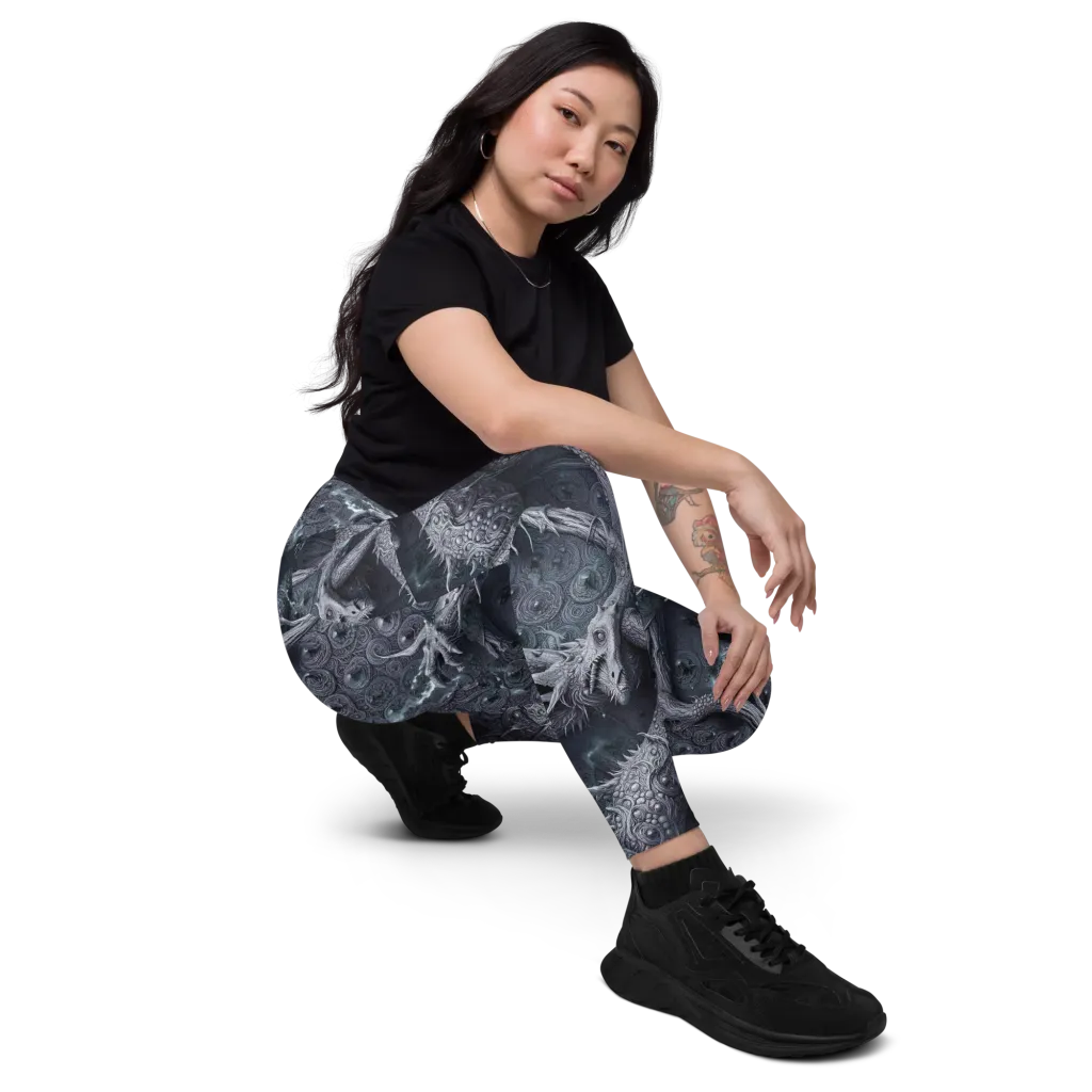 Wyrmwork on Leggings with Pockets — Right Front