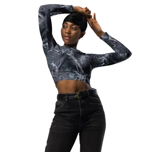 Wyrmwork on a Long Sleeve Crop Top