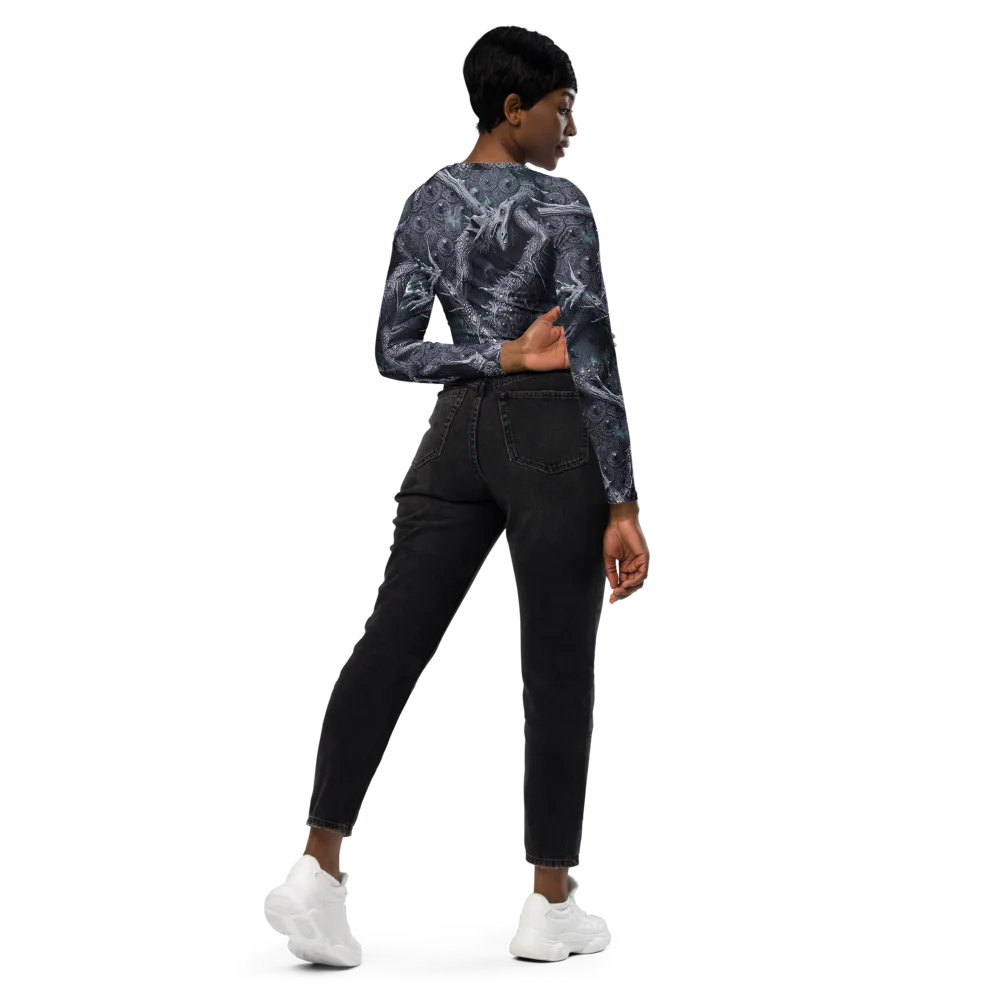 Wyrmwork on Long Sleeve Crop Top — Right Back