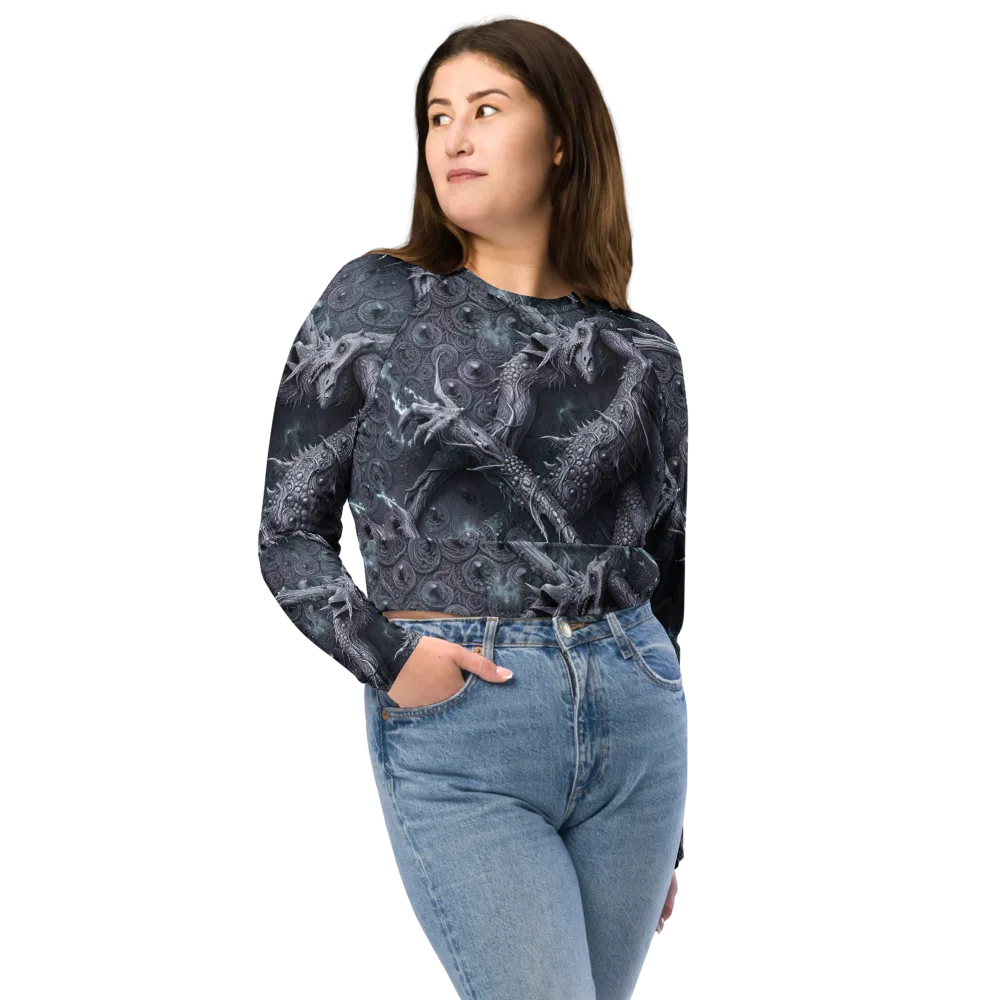 Wyrmwork on Long Sleeve Crop Top — Front