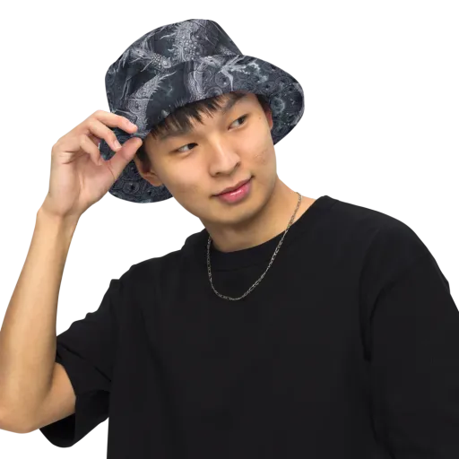 Wyrmwork on a Reversible Bucket Hat