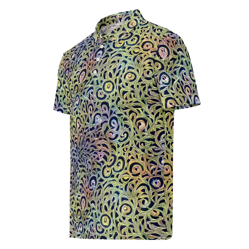 Citron Labyrinth on Men's Slim Fit Polo Shirt — Left Front