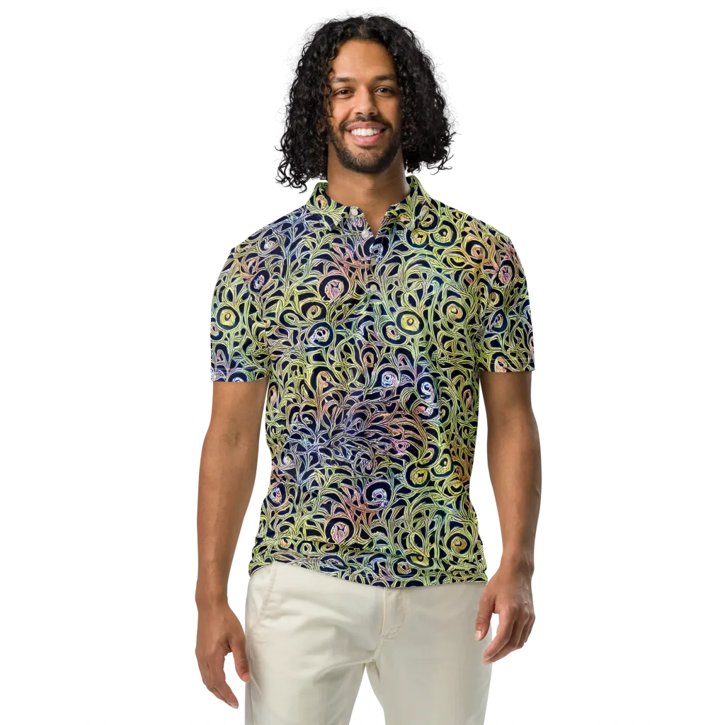 Citron Labyrinth on Men's Slim Fit Polo Shirt — Front