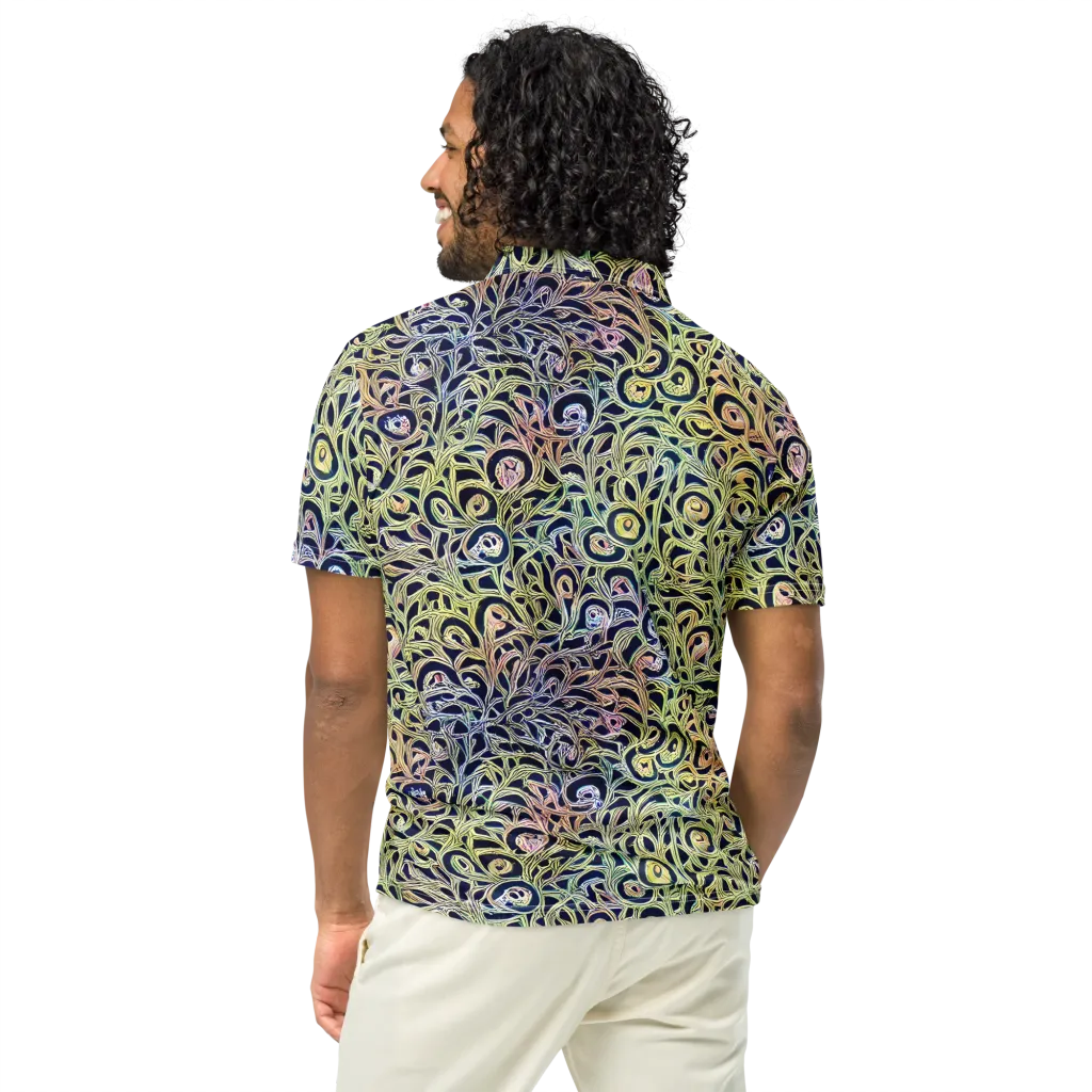 Citron Labyrinth on Men's Slim Fit Polo Shirt — Back
