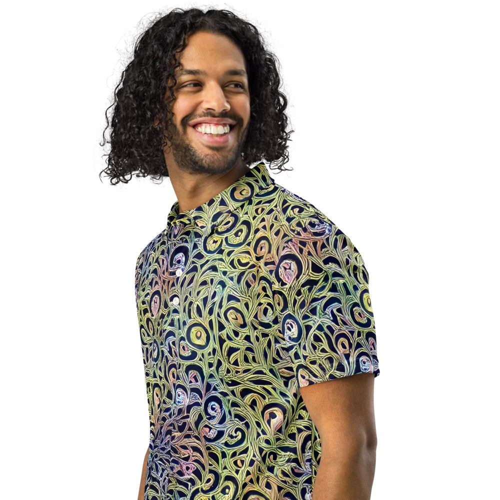Citron Labyrinth on Men's Slim Fit Polo Shirt — Left Front