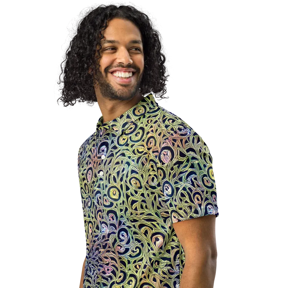 Citron Labyrinth on Men's Slim Fit Polo Shirt — Left Front