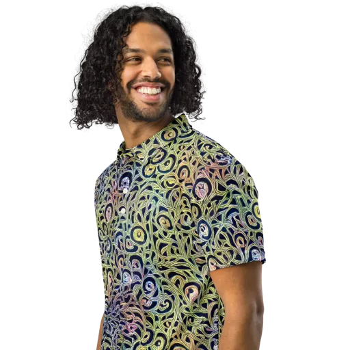 Citron Labyrinth on a Men's Slim Fit Polo Shirt