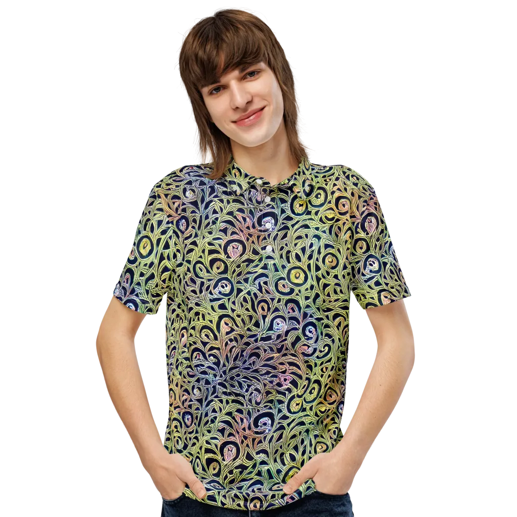 Citron Labyrinth on Men's Slim Fit Polo Shirt — Front