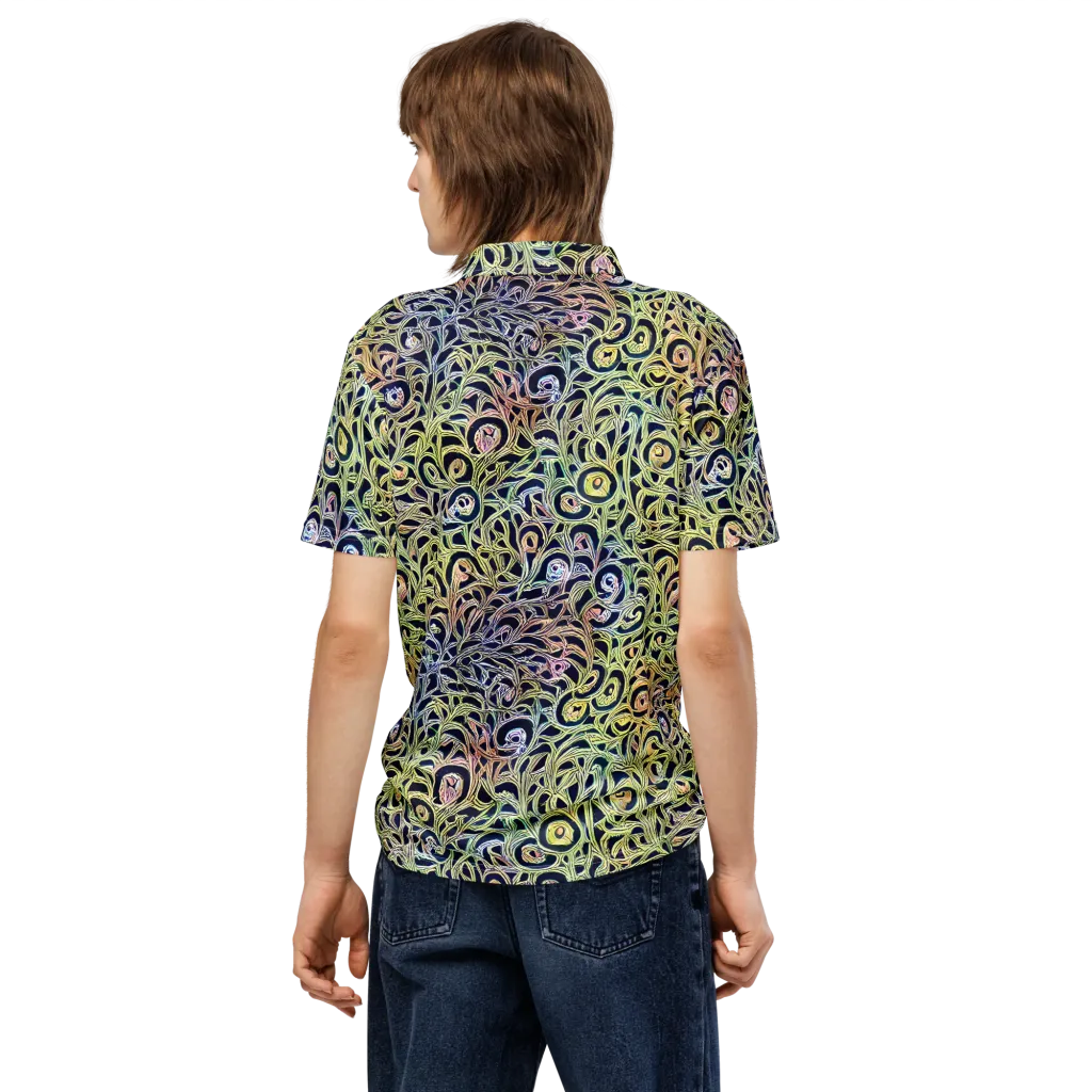 Citron Labyrinth on Men's Slim Fit Polo Shirt — Back