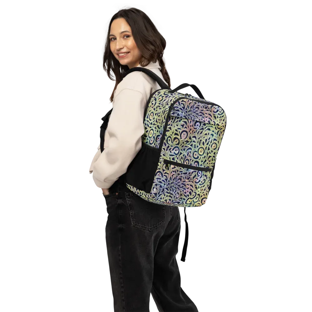Citron Labyrinth on Utility Backpack — Back
