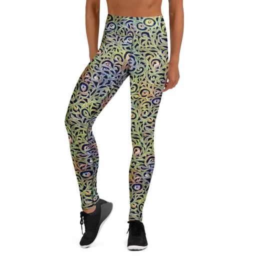 Citron Labyrinth on a Yoga Leggings