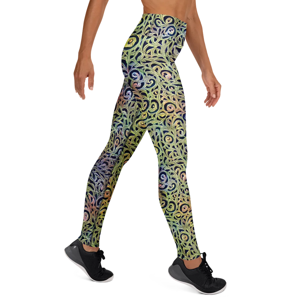 Citron Labyrinth on Yoga Leggings — Right