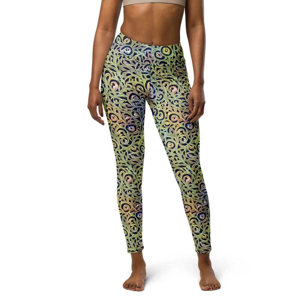 Citron Labyrinth on Yoga Leggings — Front