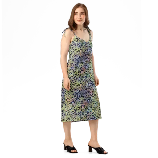 Citron Labyrinth on a Slip Dress