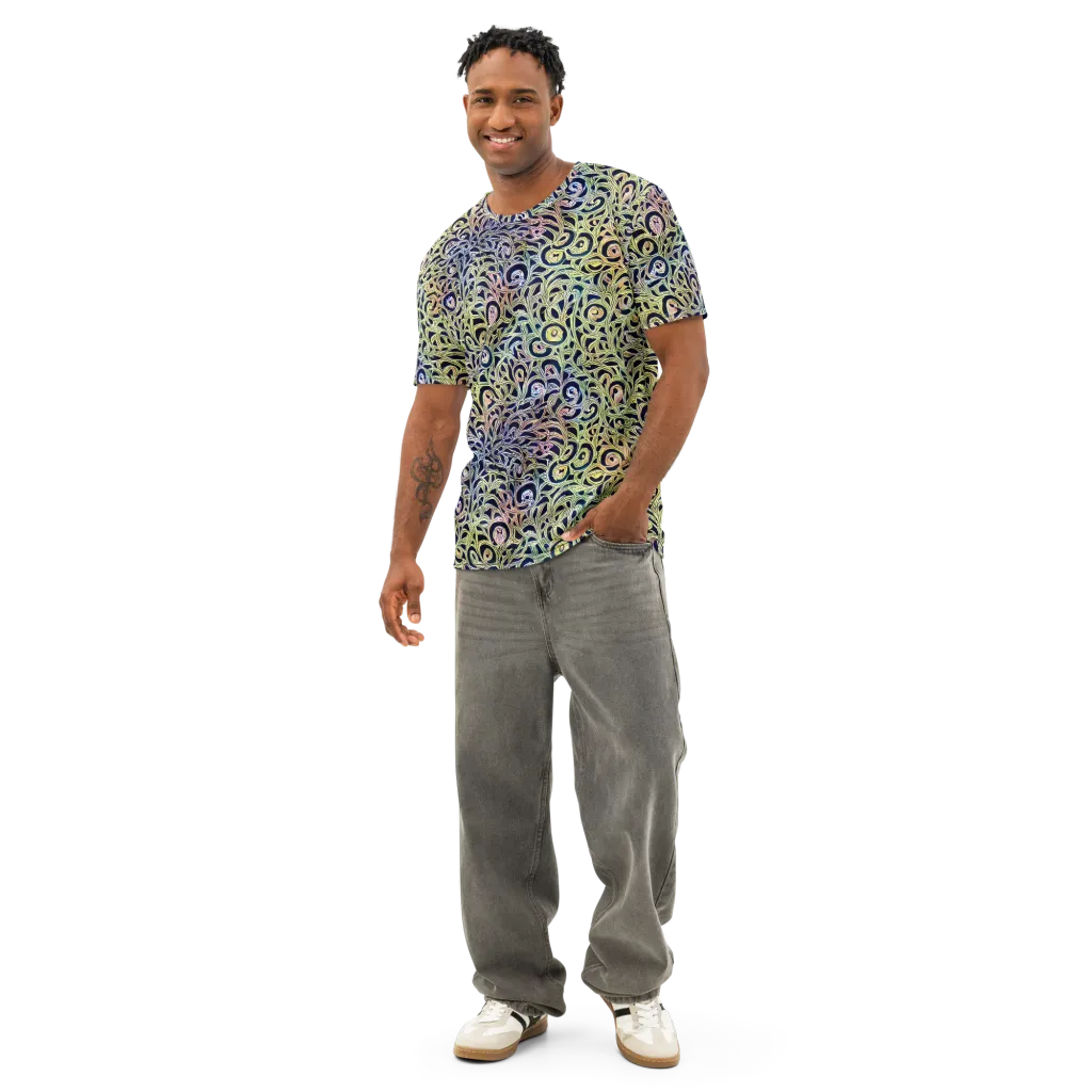 Citron Labyrinth on Men's Cotton Crew Neck T-Shirt — Front