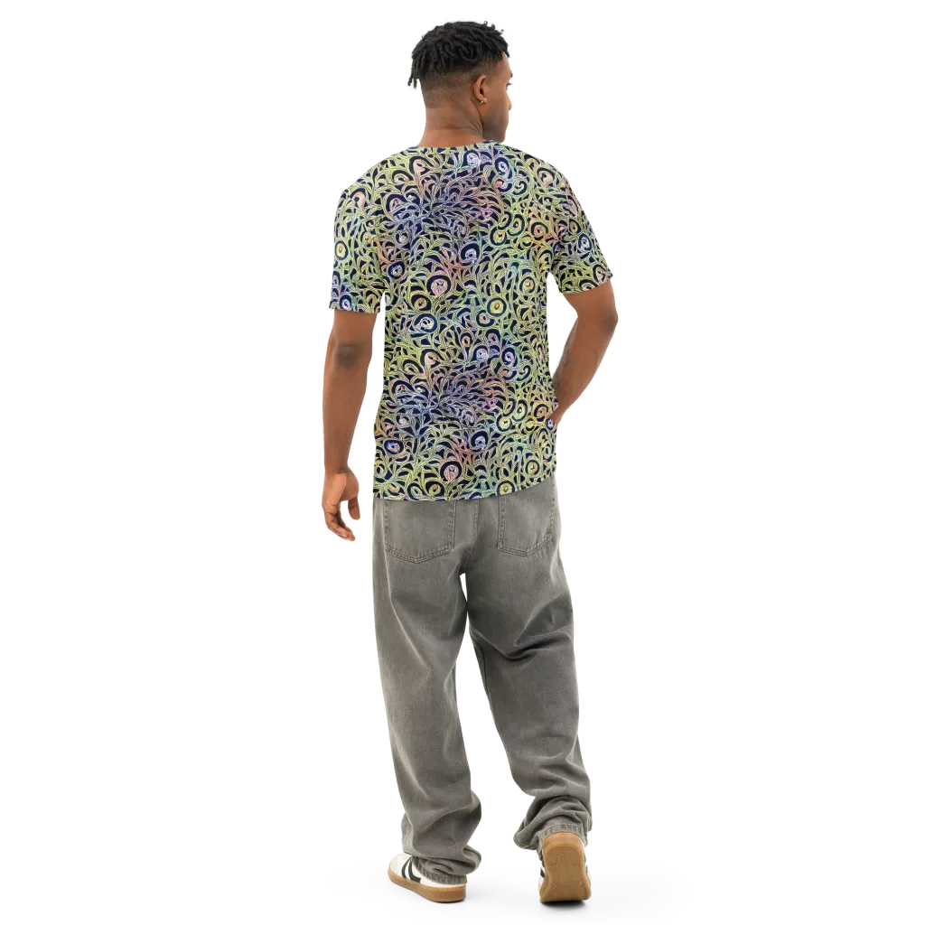 Citron Labyrinth on Men's Cotton Crew Neck T-Shirt — Back