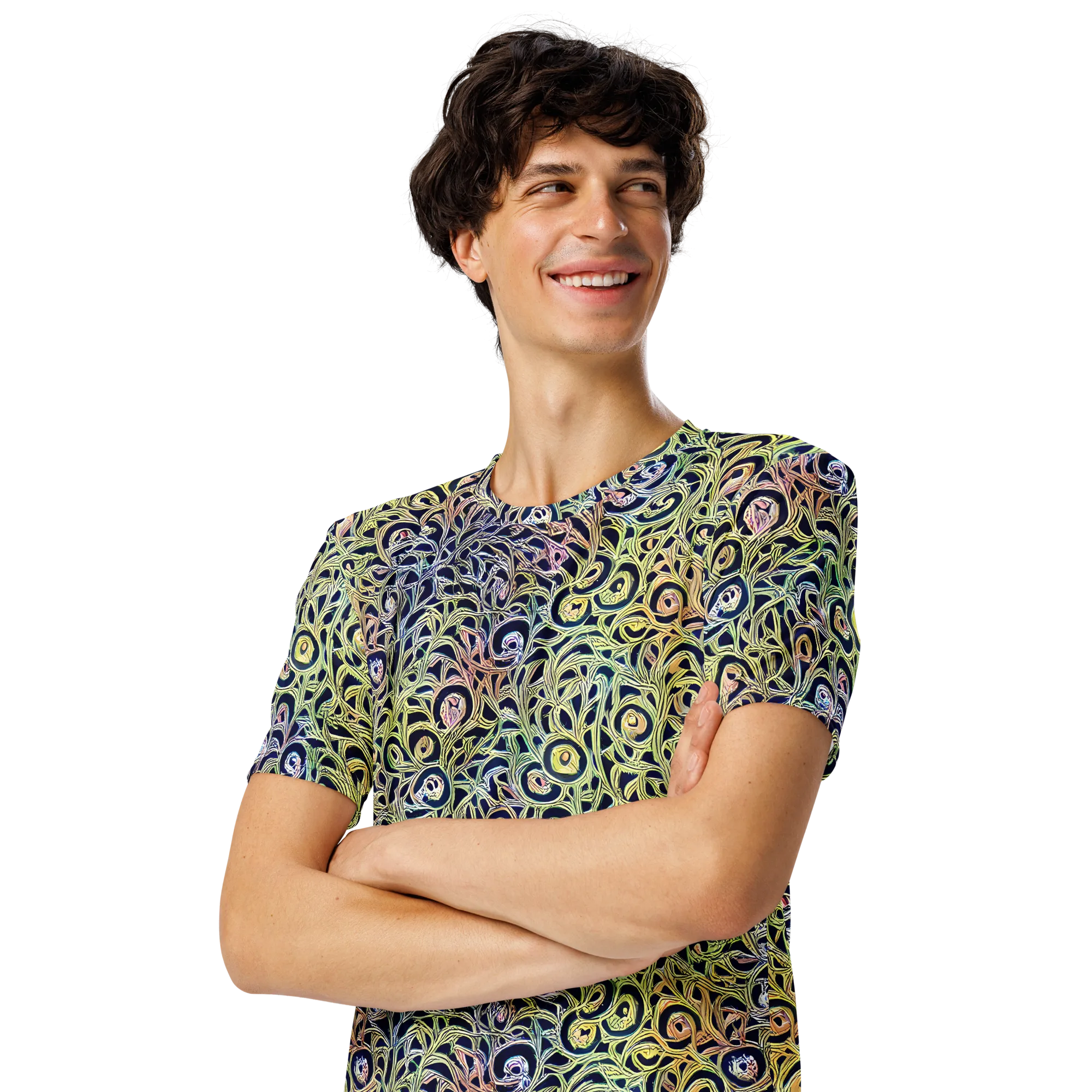 Citron Labyrinth on Men's Crew Neck T-Shirt — Left Front