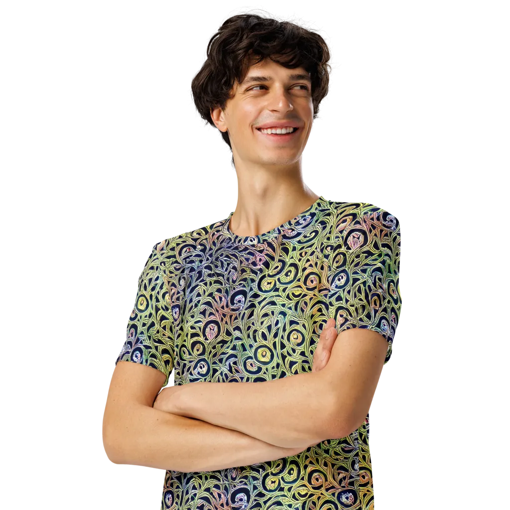 Citron Labyrinth on Men's Crew Neck T-Shirt — Left Front