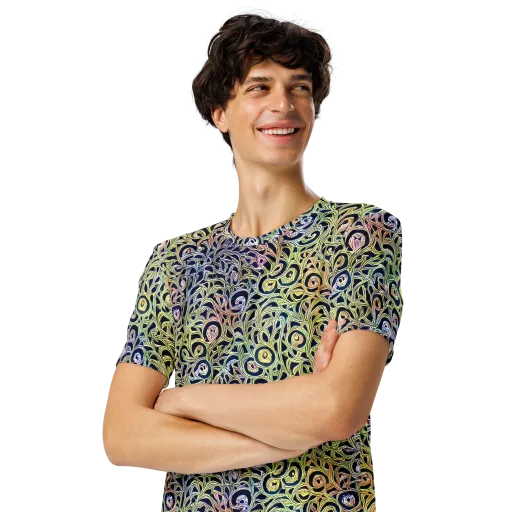 Citron Labyrinth on a Men's Crew Neck T-Shirt