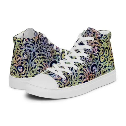 Citron Labyrinth on a Men's High Top Canvas Shoes