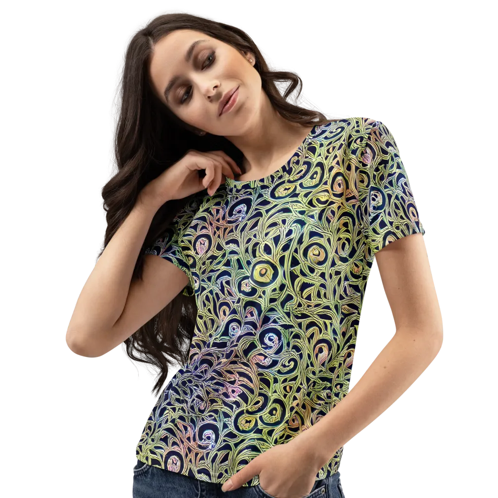 Citron Labyrinth on Women's Crew Neck T-Shirt — Left Front