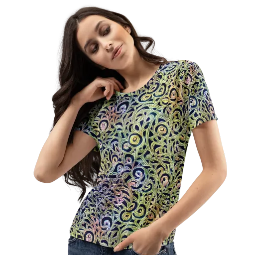 Citron Labyrinth on a Women's Crew Neck T-Shirt