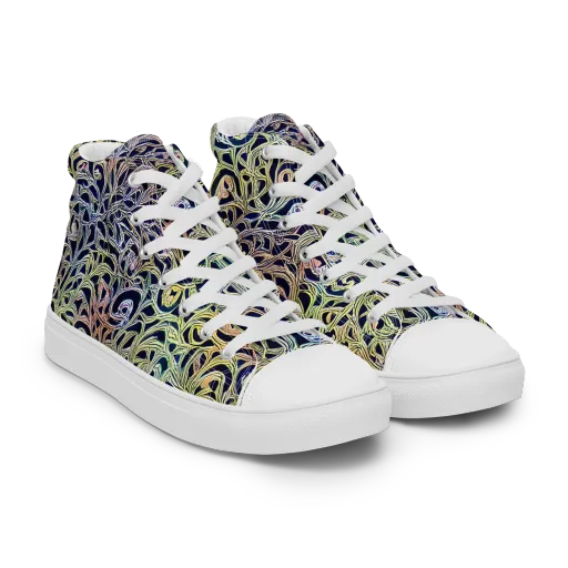 Citron Labyrinth on a Women's High Top Canvas Shoes