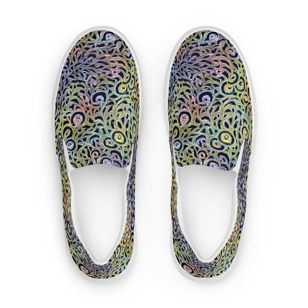 Citron Labyrinth on Men's Slip-On Canvas Shoes — Front